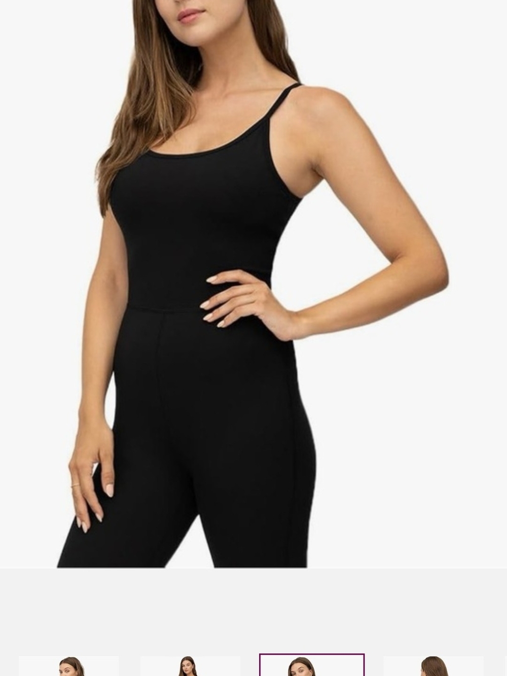Sleek Black Spaghetti Strap Jumpsuit